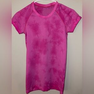 Lululemon Women Marble Dye Sonic Pink Tech 2.0 Seamless Shirt